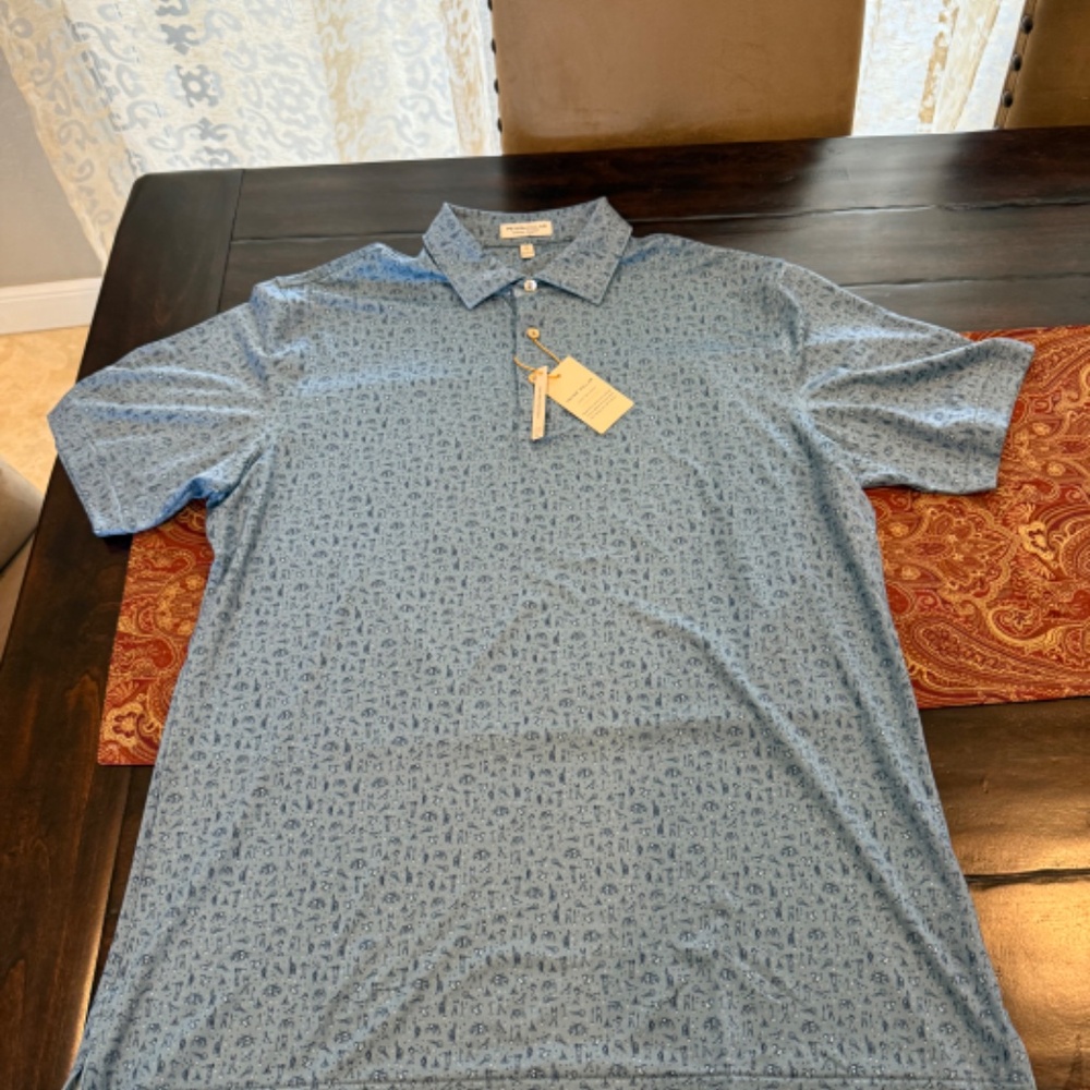 Peter Millar Men's Medium Rainfall Hole In One Performance Jersey Polo MSRP $110 - Picture 3 of 7